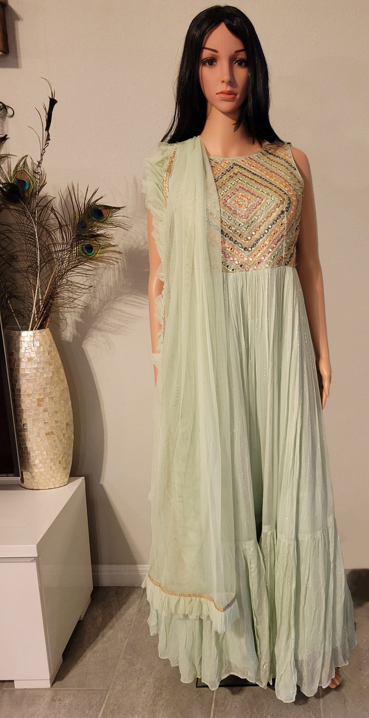 Light Olive Green Gown